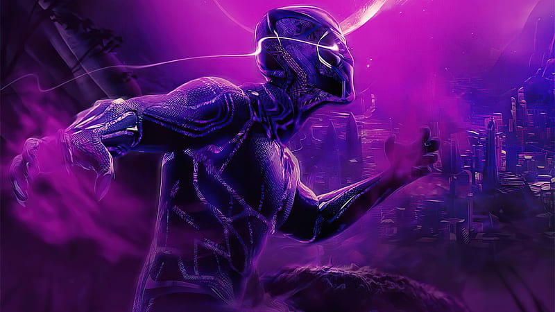 Wakanda Forever Purple Background Superheroes, HD wallpaper
