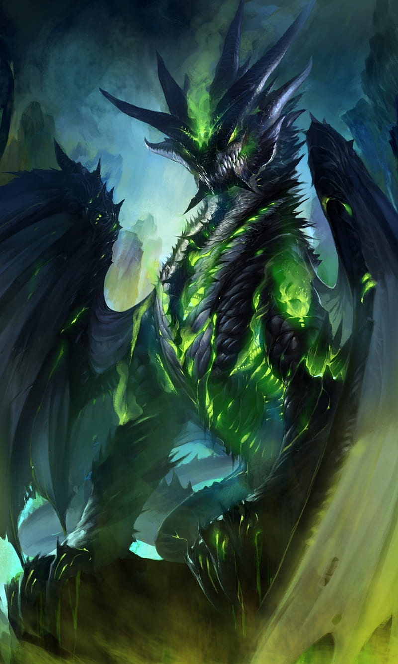 Dark green dragon