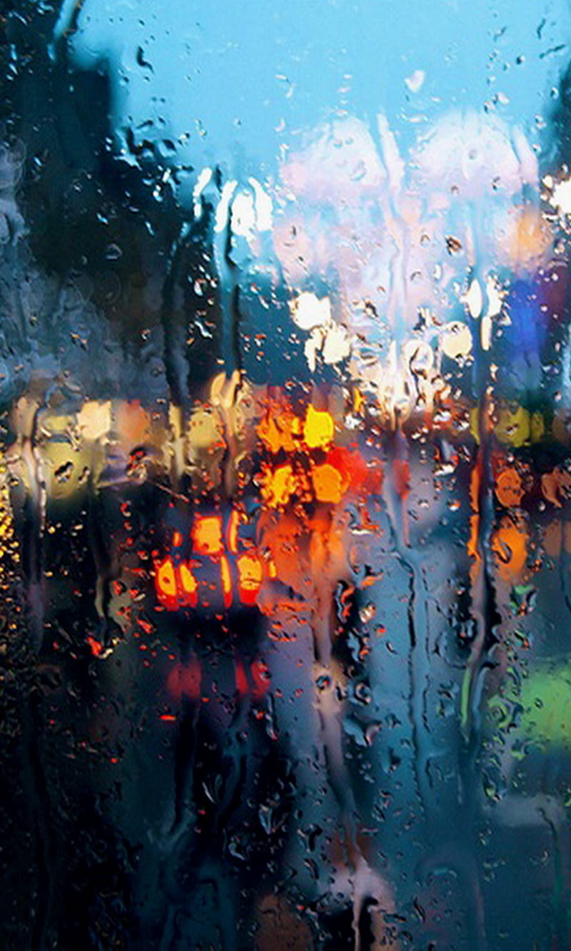Colorful Lights, colors, glass, rain, rainy, HD phone wallpaper | Peakpx