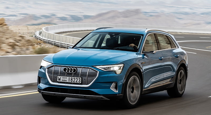 2019 Audi e-tron (Color: Antigua Blue) - Front Three-Quarter , car, HD wallpaper