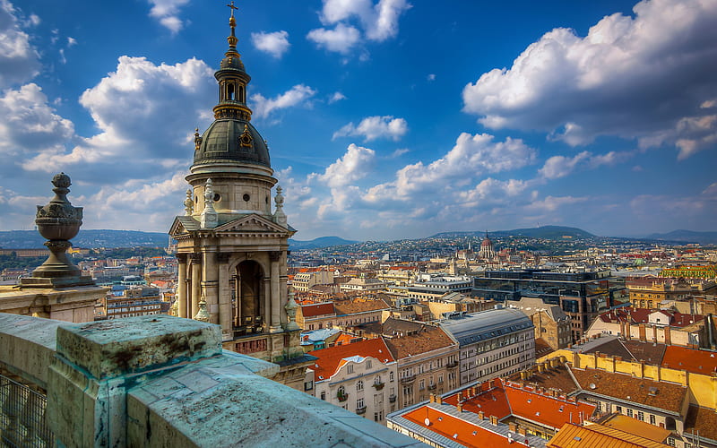 St Stephens Basilica, Budapest, Hungary, cityscape, old city, summer, travels, HD wallpaper