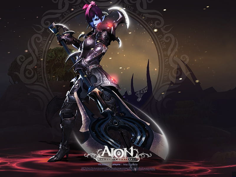 Aion: The Tower of Eternity, warrior, girl, tower, eternity, strength, aion, power, weapon, HD wallpaper