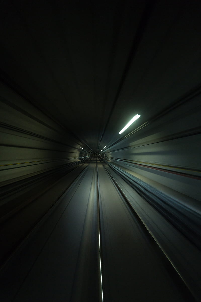 tunnel, speed, movement, dark, deepening, HD phone wallpaper