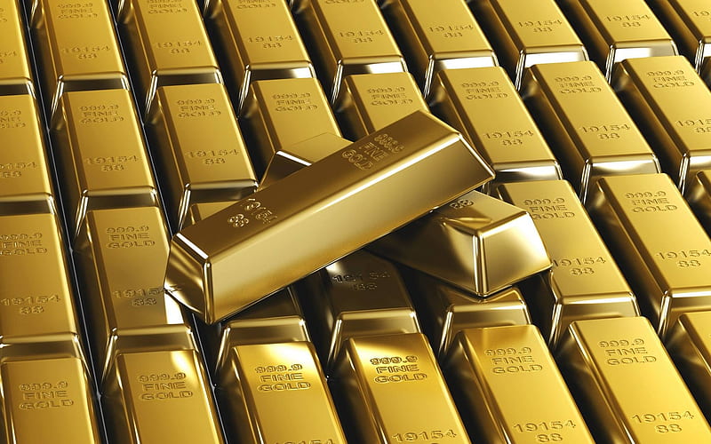 gold bars, cool, collage, fun, abstract, HD wallpaper