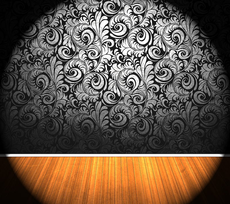 Black Pattern Wall 2, black, floor, hardwood, pattern, room, wall, wood, HD wallpaper