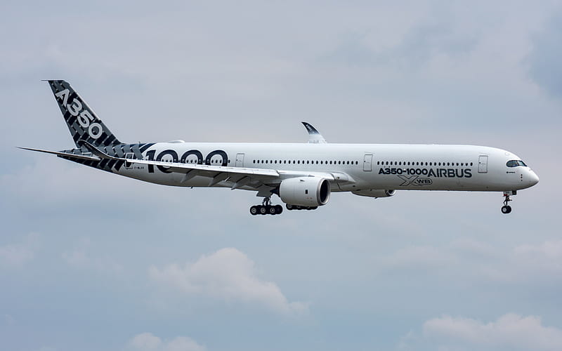Airbus A350-1000, passenger plane, air travel, Airbus, modern aircraft, HD wallpaper