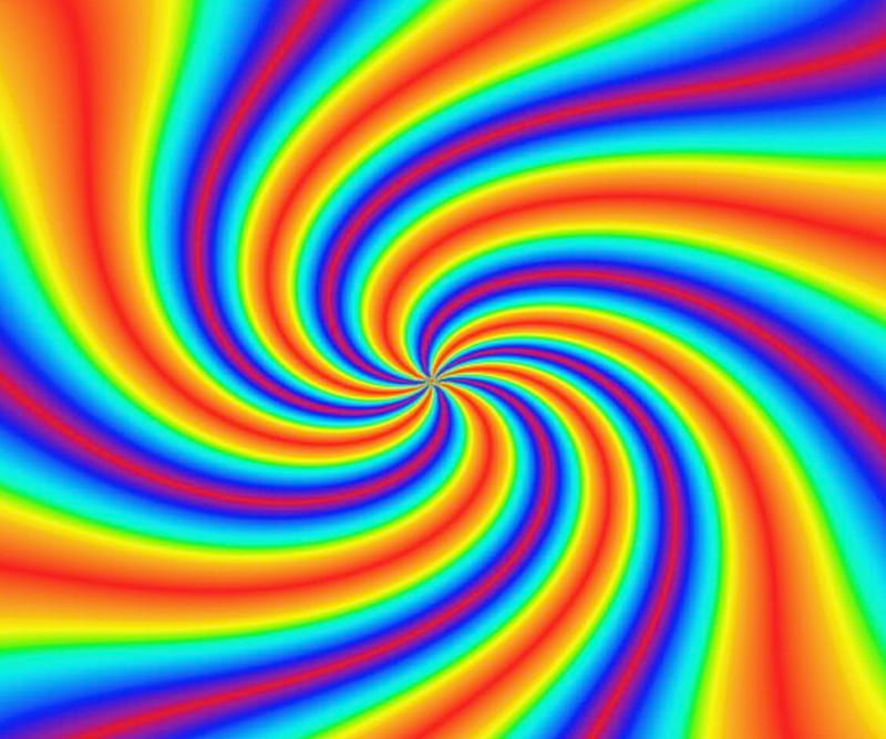 Hypnotic Swirl home screen, hypnotic, psycho, rainbow, swirl, HD wallpaper