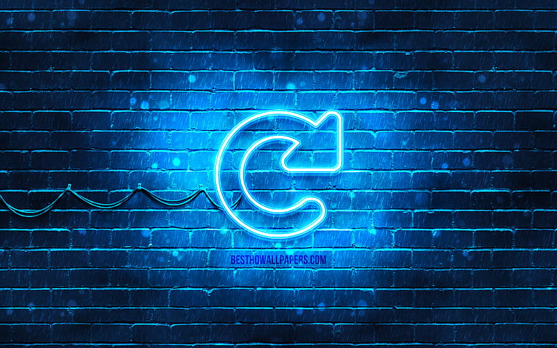 Refresh neon icon blue background, neon symbols, Refresh, neon icons, Refresh sign, computer signs, Refresh icon, computer icons, HD wallpaper
