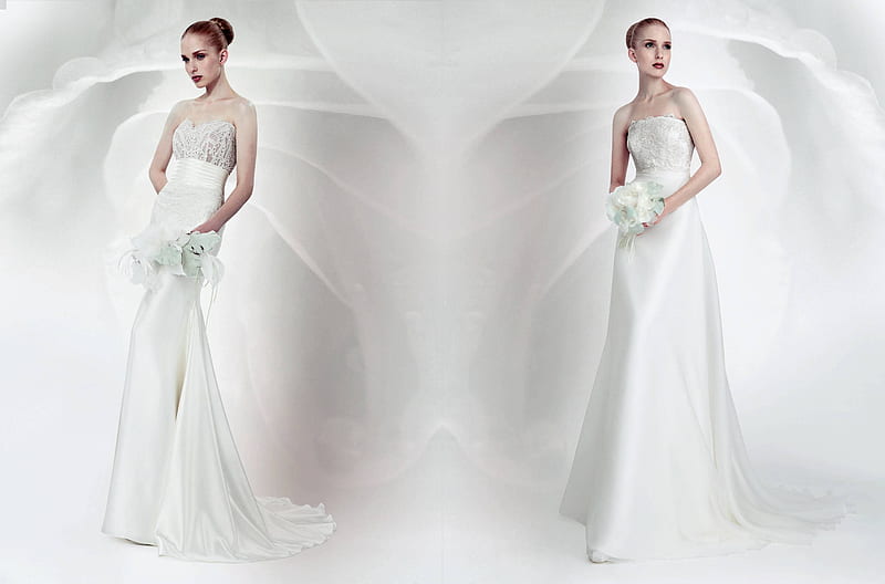 Elegant Bride, model, bride, wedding, woman, dresses, elegant, hippie, white, cheap, HD wallpaper