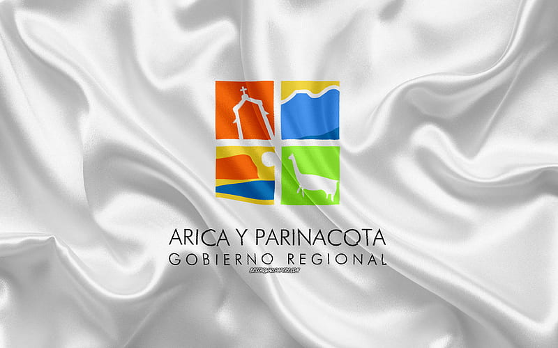 Flag of Arica y Parinacota Region silk flag, Chilean Administrative Region, silk texture, Arica y Parinacota Region, Chile, South America, Arica y Parinacota flag, HD wallpaper