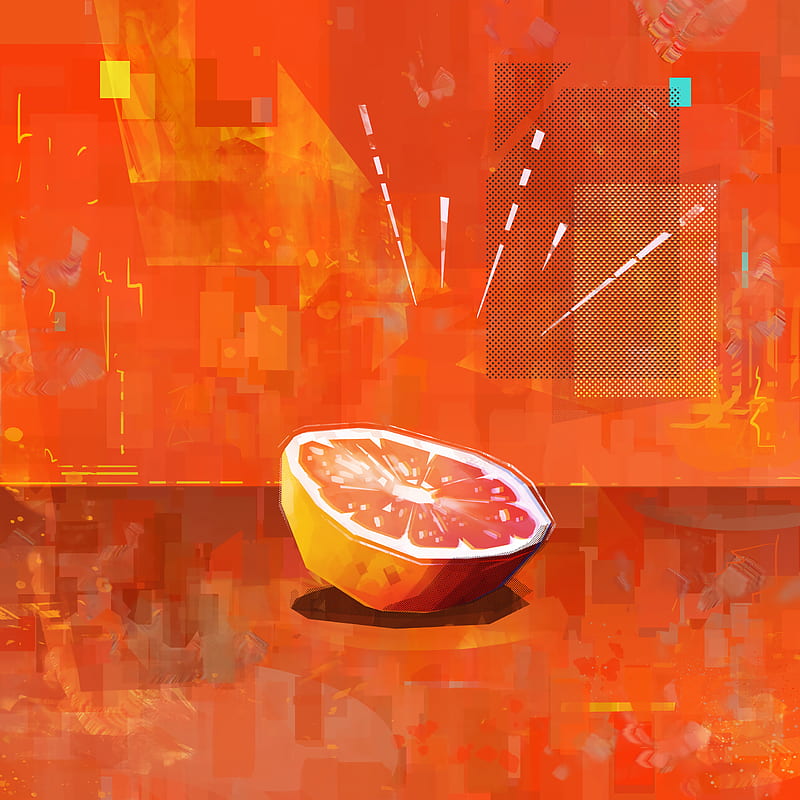 orange, citrus, fruit, slices, art, HD phone wallpaper