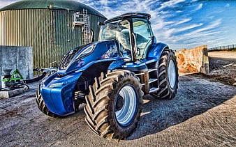 New Holland Methane Power Concept R, 2020 tractors, picking grass, blue ...