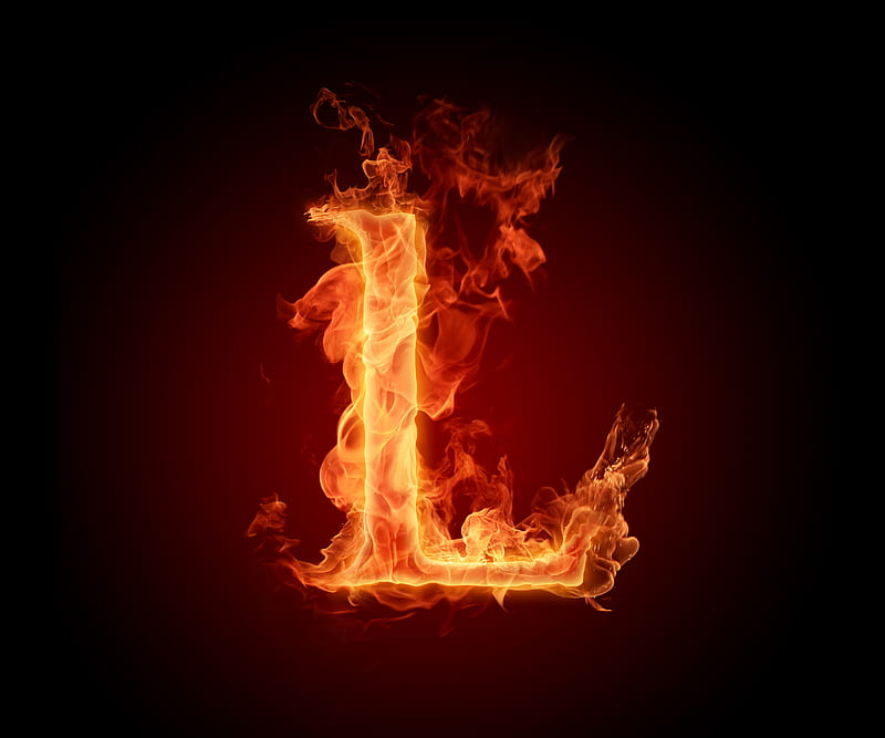 Burning L, desenho, fire, letter, HD wallpaper | Peakpx