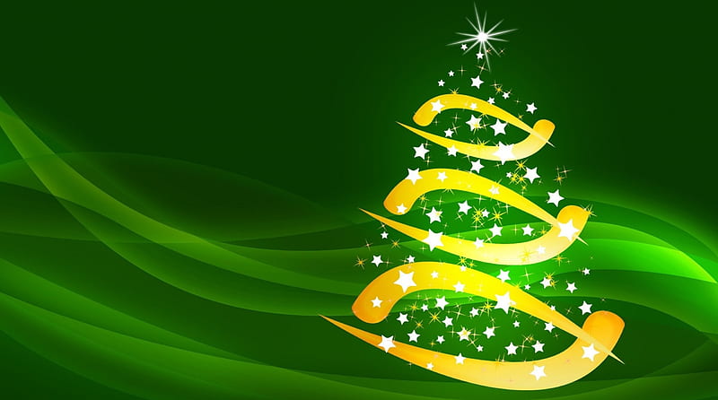 Christmas tree, tree, green, christmas, abstract, vector, HD wallpaper