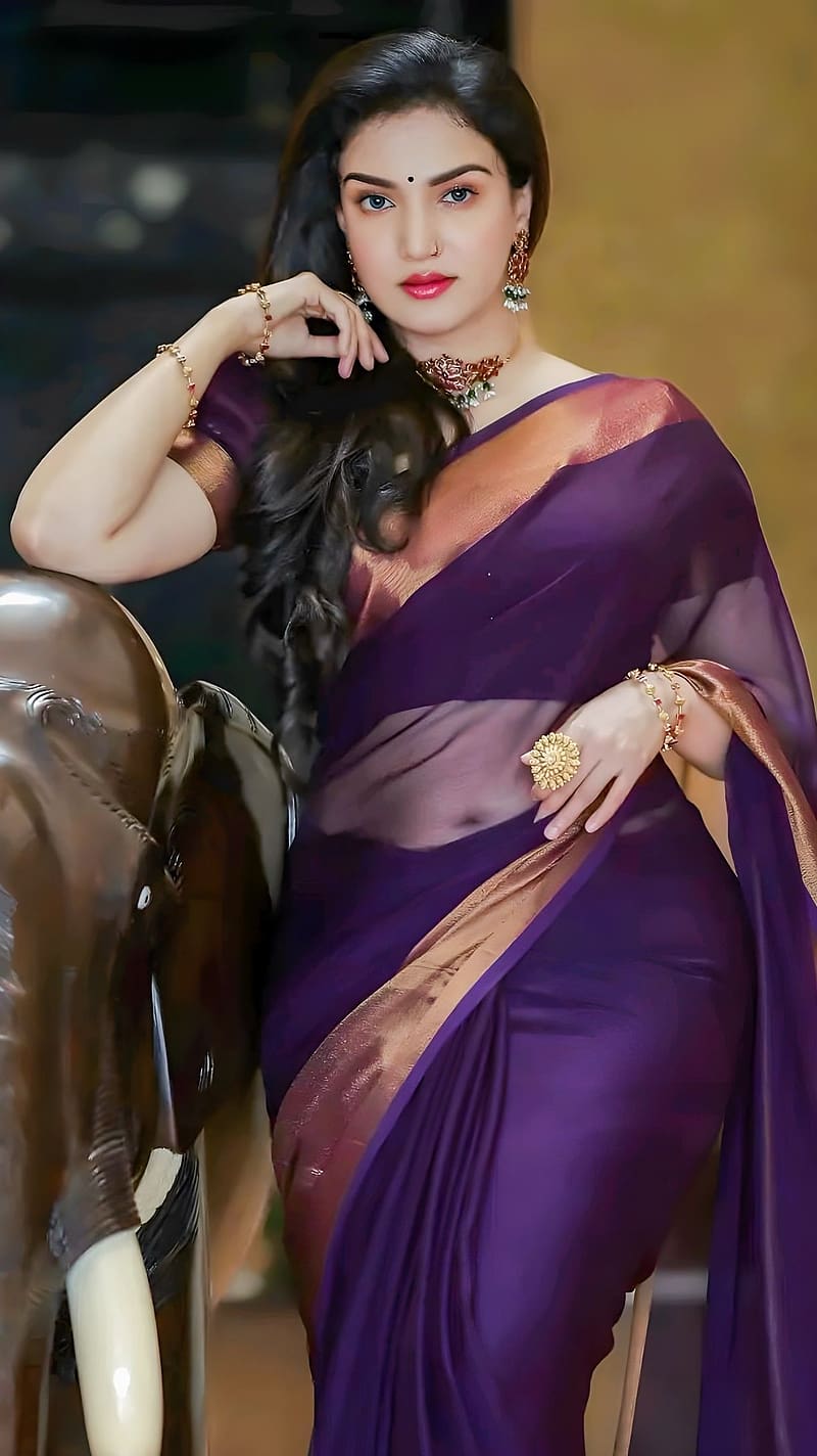 Honey Rose, malayalam actress, saree beauty, HD phone wallpaper