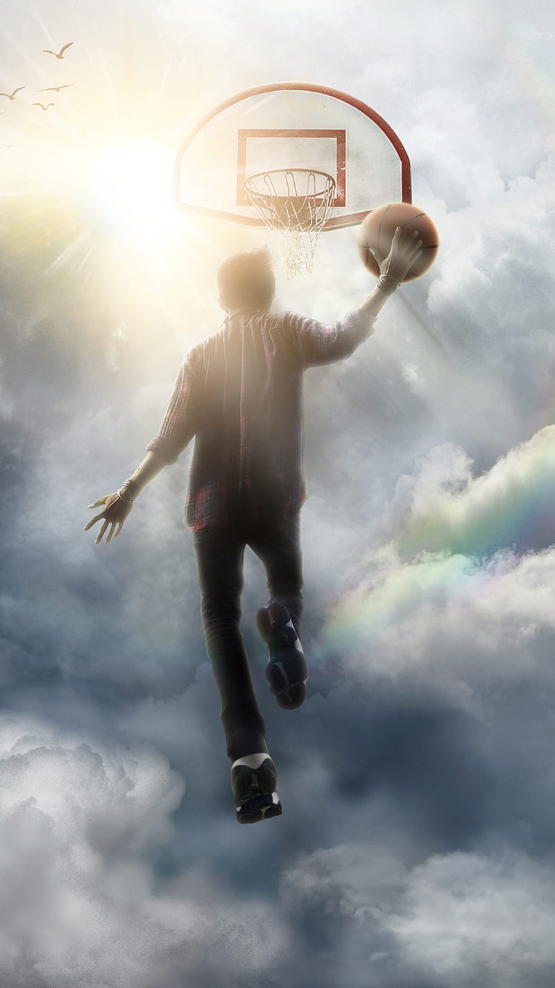Aim High-jump higher, Aim, air jordan, basketball, dream, dreamer, dunk, goal, hoop, hoops, jordan, jump, sandevil, sky, esports, HD phone wallpaper
