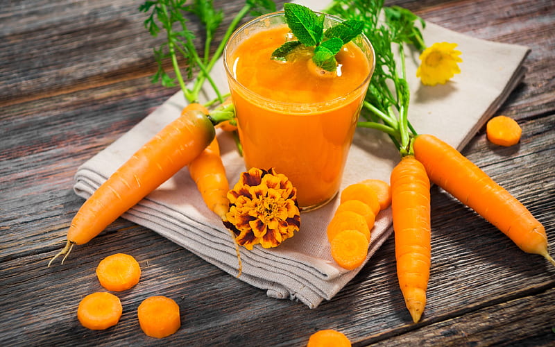 carrot smoothie vegetables, carrots, breakfast, smoothie in glassful, healthy food, vegetable smoothies, HD wallpaper