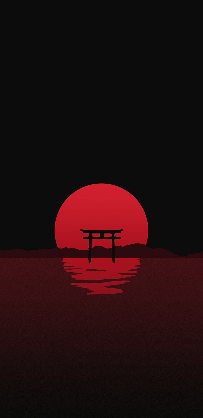Red Japan, black japonia, negru, rosu, HD phone wallpaper