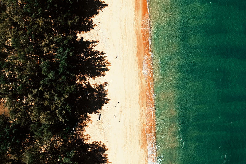 Aerial graphy of Seashore, HD wallpaper