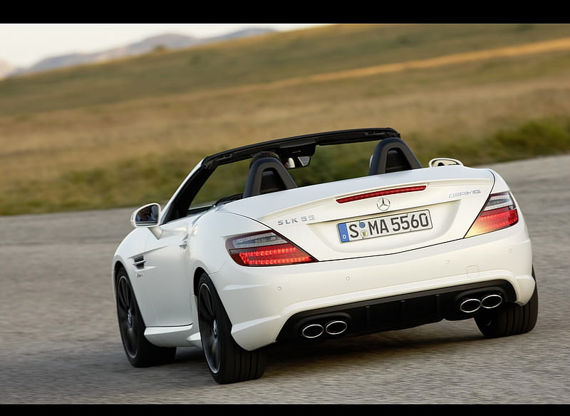 2012 Mercedes-Benz SLK 55 AMG - Rear, car, HD wallpaper | Peakpx