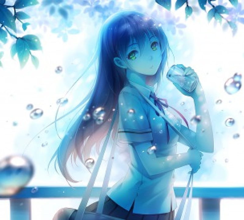 Download Water Reflection With Bubble Anime Girl Wallpaper