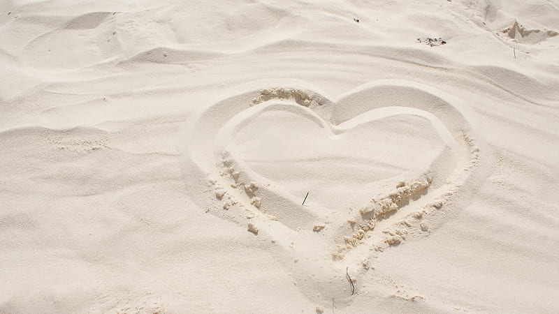 Heart of Sand, beach, sand, graphy, love, heart, easy, cheap, HD wallpaper