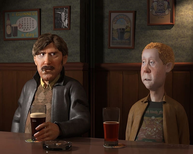 Steven Stahlberg - 'Two Old Friends In A Pub', Steven Stahlberg Art, Art, Steven Stahlberg Artwork, Steven Stahlberg, Artwork, HD wallpaper