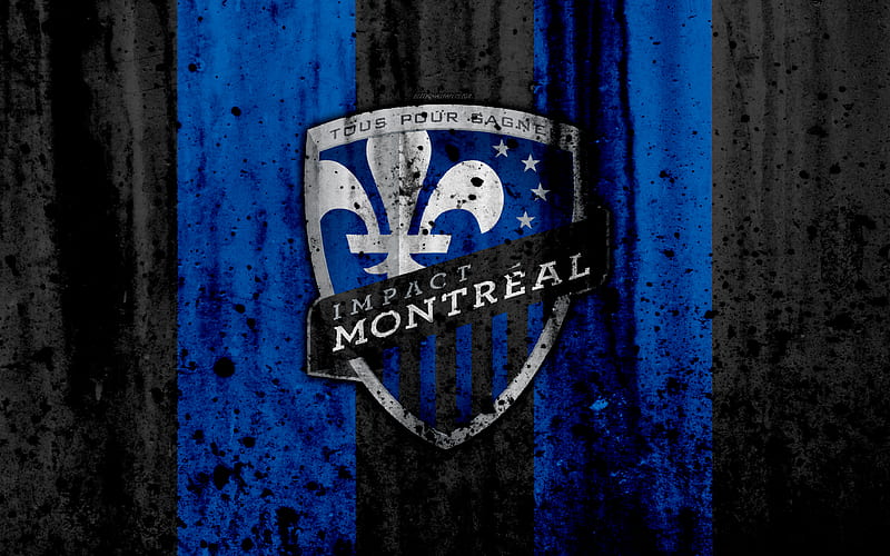 FC Montreal Impact, grunge, MLS, art, Eastern Conference, football club, USA, Montreal Impact, soccer, stone texture, logo, Montreal Impact FC, HD wallpaper