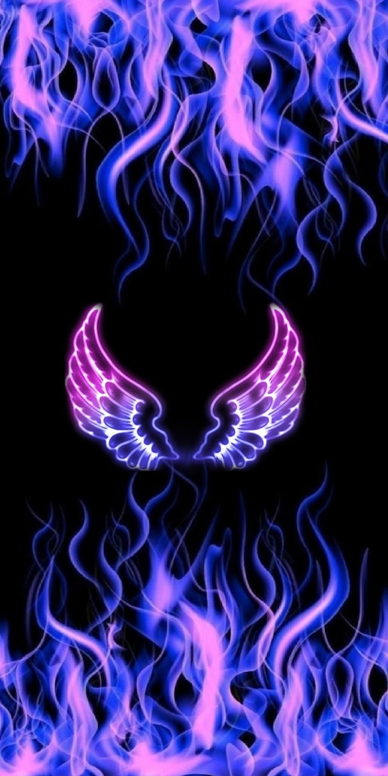 Wings of , fire, flames, pink, purple, HD phone wallpaper