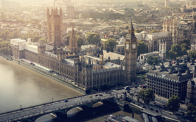 Big Ben, Palace of Westminster, London, England, Thames River, Landmark, UK, HD wallpaper