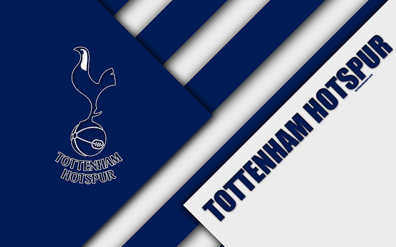 Tottenham Hotspur FC, logo material design, white blue abstraction, football, London, England, UK, Premier League, English football club, HD wallpaper