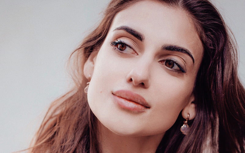 Paloma Anastasia Mikadze, 2018, social network star, portrait, beauty, brunette, HD wallpaper