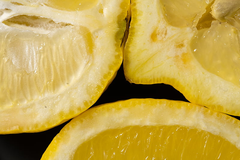 Yellow Lemon Fruits on Black Background, HD wallpaper
