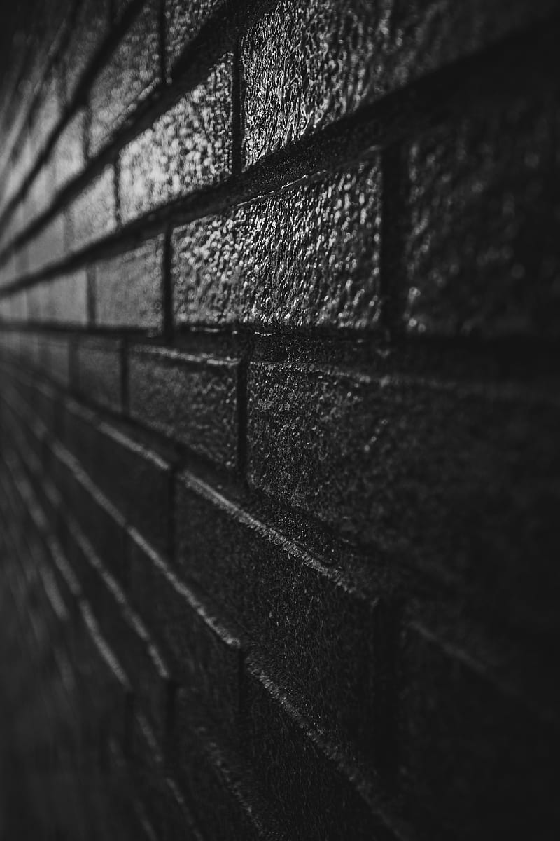 wall, brick, black, surface, HD phone wallpaper