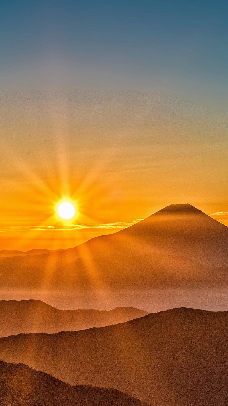 Sunrise, mountain, morning view, sunbeam, HD phone wallpaper | Peakpx