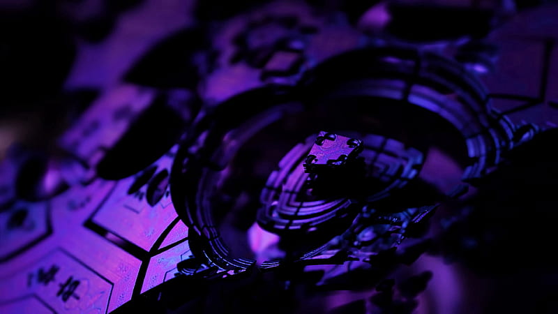 Fractal 3D Dark Purple Trippy, HD wallpaper