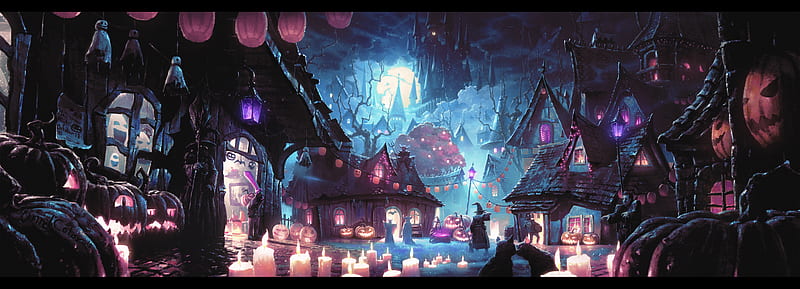 Holiday, Halloween, Jack-O'-Lantern, Night, HD wallpaper