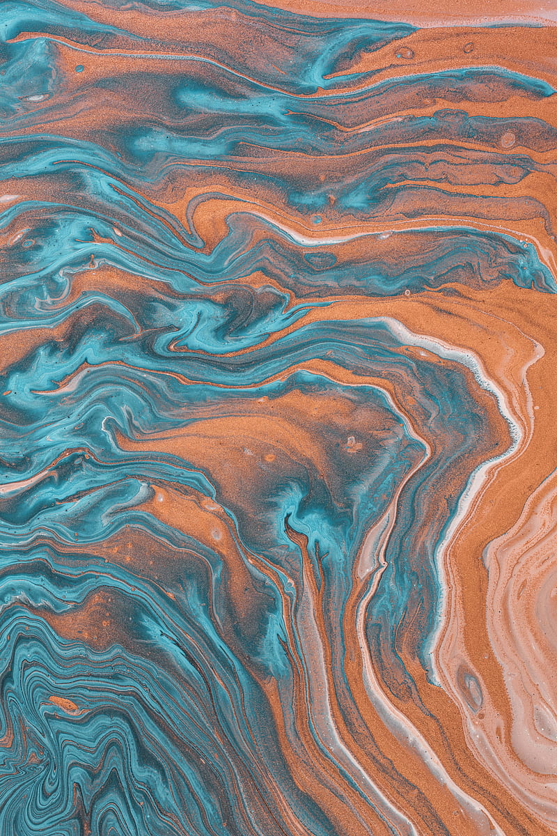 stains, liquid, paint, blue, brown, HD phone wallpaper