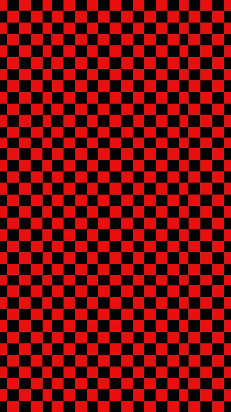 Checkered Tiles 08, red and black, red, black, HD phone wallpaper