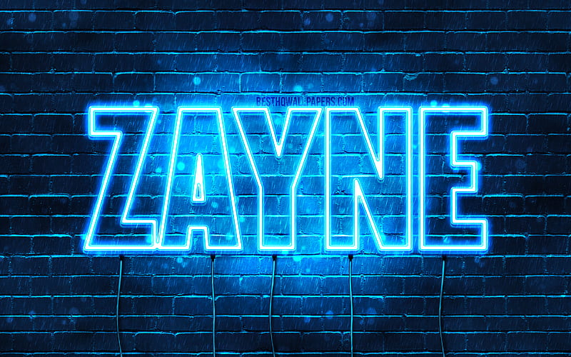 Zayne with names, horizontal text, Zayne name, blue neon lights, with Zayne name, HD wallpaper