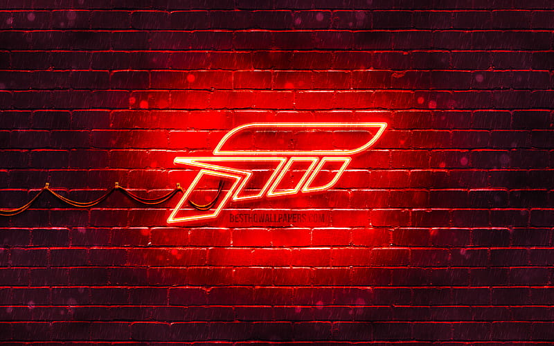 Forza red logo red brickwall, Forza logo, 2020 games, Forza neon logo, Forza, HD wallpaper