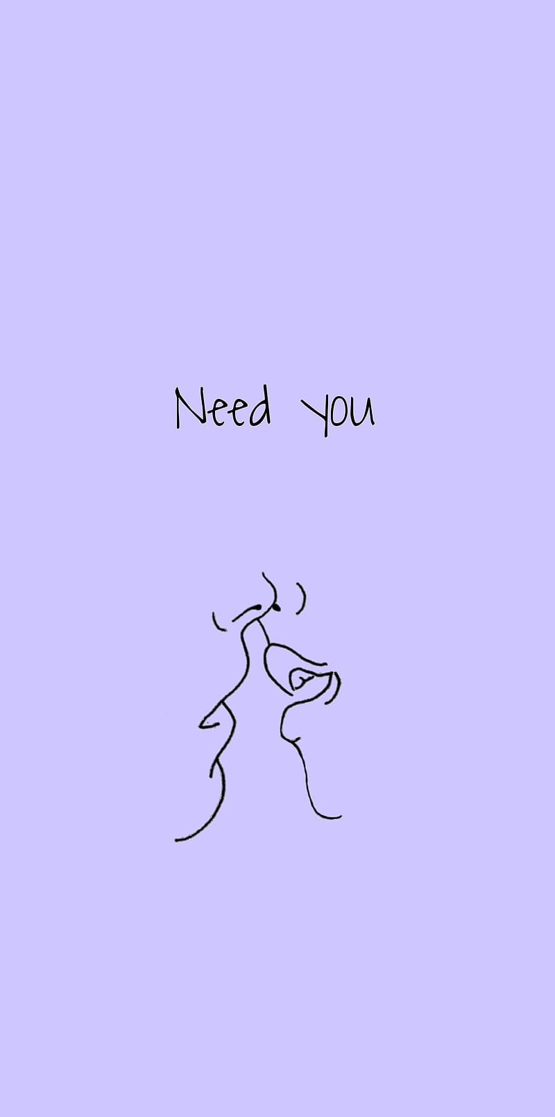 Need you Minimal , love, iphone, love, minimalist, purple, sad, HD phone wallpaper