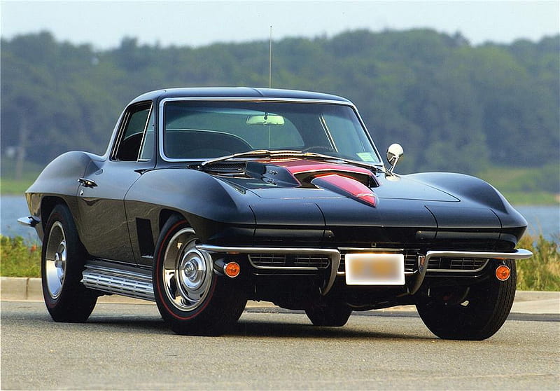 1967 Chevrolet Corvette 427 Coupe, 67, corvette, chevy, black, 1967, gm, coupe, cool, chevrolet, 427, classic, muscle car, HD wallpaper
