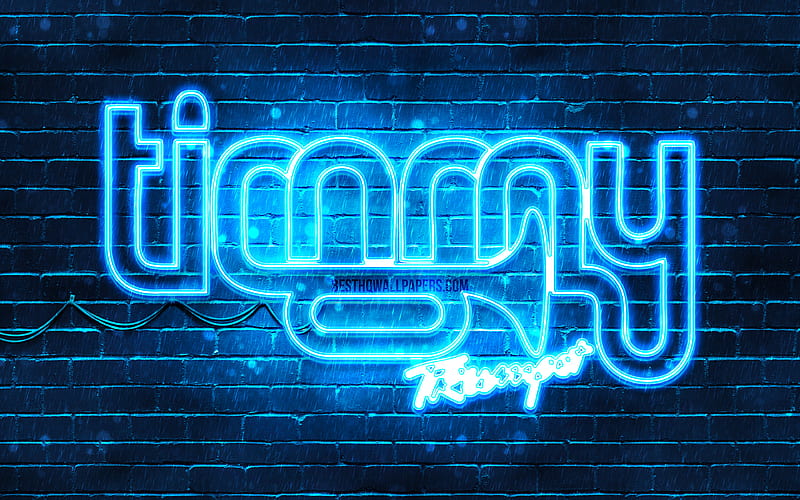 Timmy Trumpet blue logo superstars, australian DJs, blue brickwall, Timmy Trumpet logo, Timothy Jude Smith, Timmy Trumpet, music stars, Timmy Trumpet neon logo, HD wallpaper