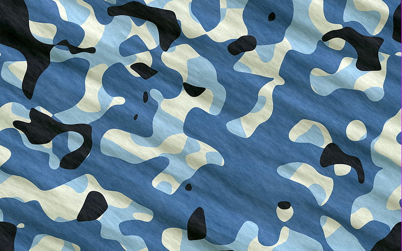 blue camouflage, wavy camouflage background, winter camouflage, military camouflage, blue backgrounds, camouflage textures, camouflage pattern, HD wallpaper