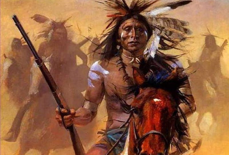 Espíritu del oeste, rifle, apaches, caballo, plumas, Fondo de pantalla HD |  Peakpx