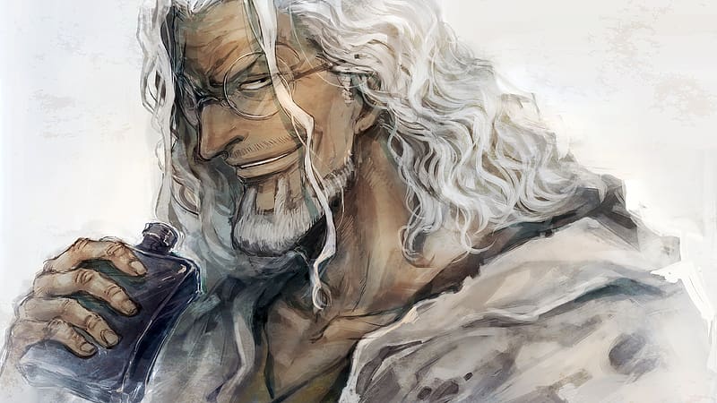 Anime, Glasses, White Hair, One Piece, Alcohol, Silvers Rayleigh, HD wallpaper