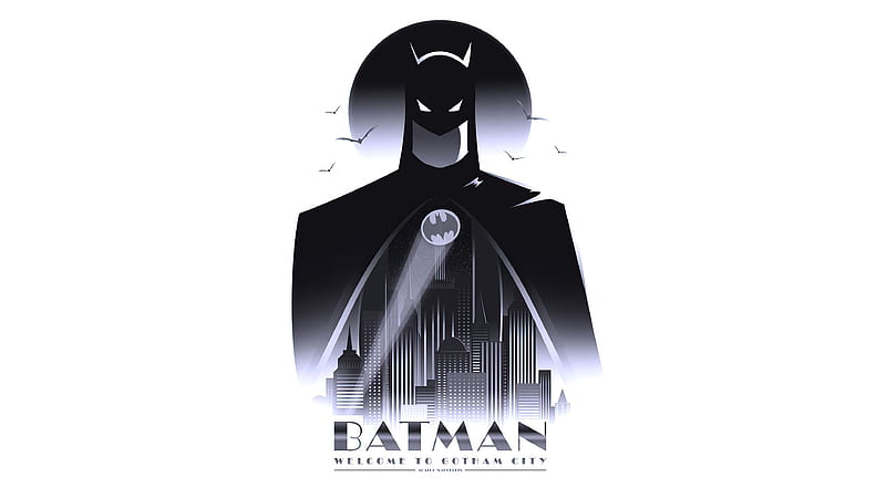 Batman Welcome To Gotham City Minimal , batman, superheroes, HD wallpaper