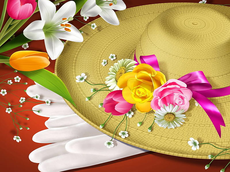 Flower Hat, rose, flower, flowers, roses, hat, HD wallpaper | Peakpx