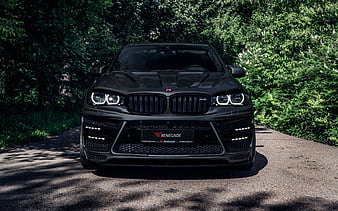 BMW X6, 2017, Renegade X6M, luxury SUV, front view, black X6M, exterior, tuning X6, German cars, BMW, HD wallpaper